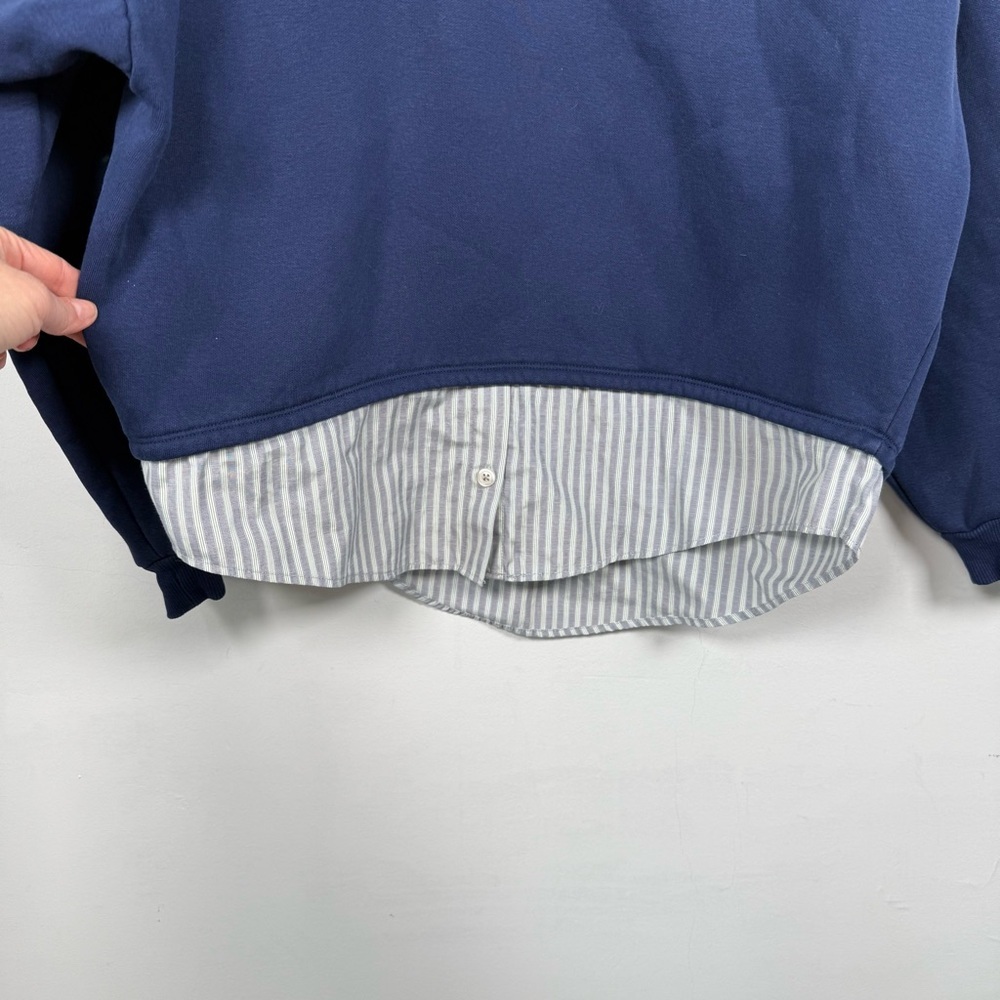 Maeve Layered Oversized Twofer Cotton Blend Sweatshirt, Size M - Picture 5 of 14
